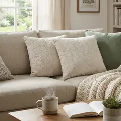 JUST HOME COLLECTION - Set 2 Cojines Flannel 40 x 40 Beige
