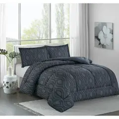 JUST HOME COLLECTION - Edredón Urbano Estampado 2 Plazas Gris