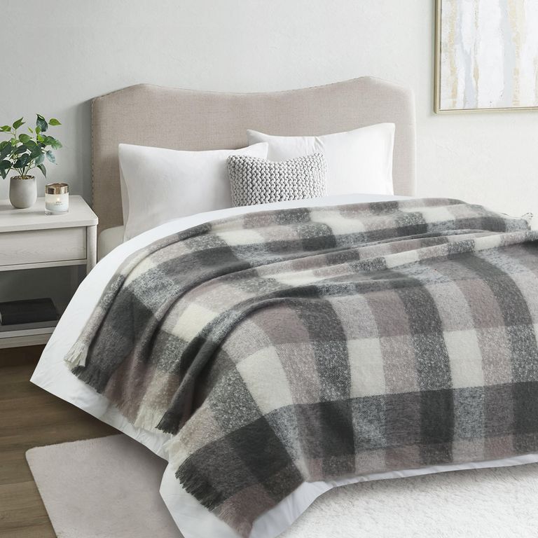 Manta Tejida Cuadrada 130 x 160 Gris