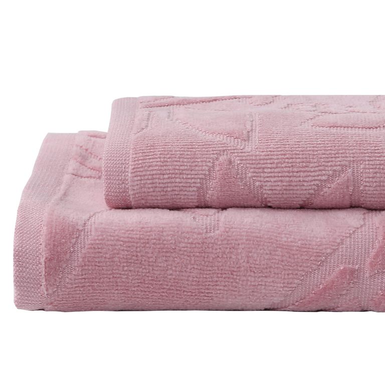 Set 2 Toallas 500 gr Algodón 50x70 Rosa