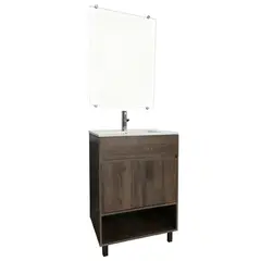 SENSI DACQUA - Combo Mueble de Baño Nero 60x85x47cm + Espejo + Grifería