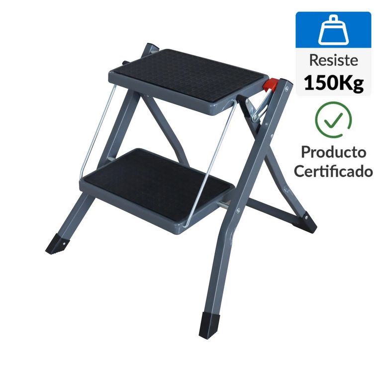 Escalera de Tijera Tipo Silla 2 Pasos Acero 150Kg