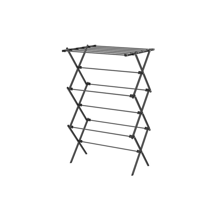 Tendedero Plegable de Metal Negro 74x59x115 cm