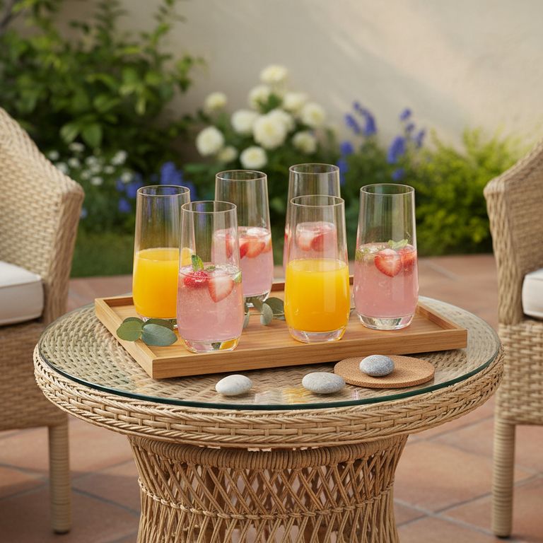 Juego Vasos de Vidrio 6 Piezas 530ml Tulipan