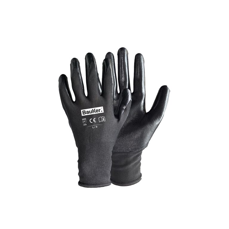 1 Par de Guantes de Poliester Negro L