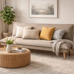 JUST HOME COLLECTION - Sofá Cama Futón 3 Cuerpos Sochi Beige