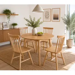 JUST HOME COLLECTION - 4 Sillas Mesa Redonda 106x106x75 cm