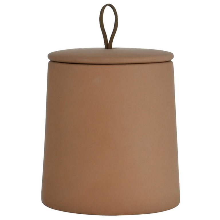 Contenedor de cerámica color terra 10cm