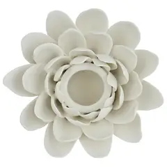 JUST HOME COLLECTION - Portavelas de Cerámica de flor 10cm