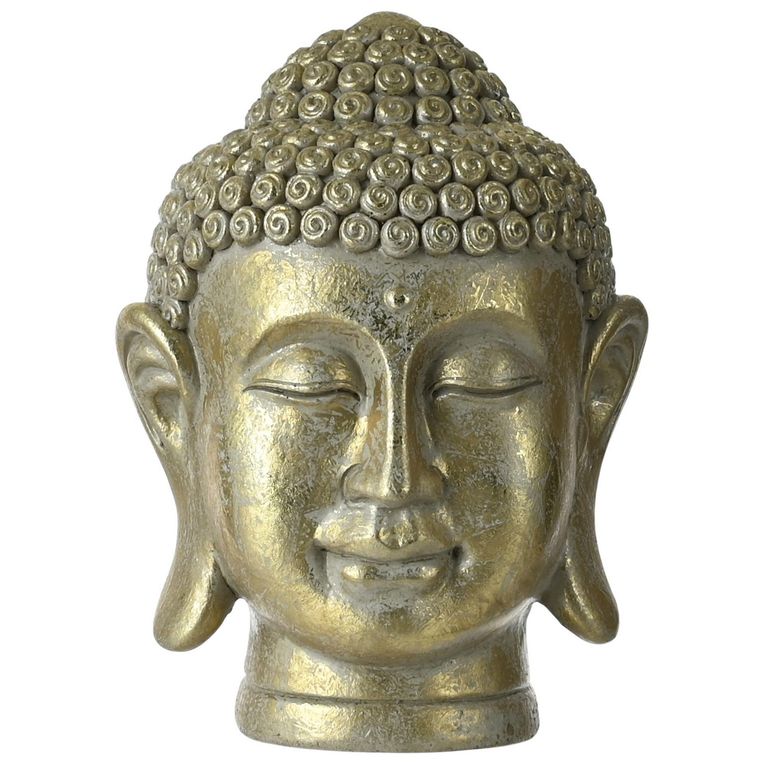 Adorno cabeza de buda dorado 18cm