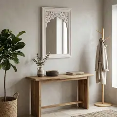 JUST HOME COLLECTION - Espejo Madera Roco Blanco 60x90cm