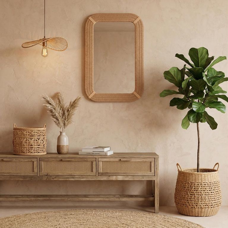 Espejo Rattan Ovalado 60x90cm