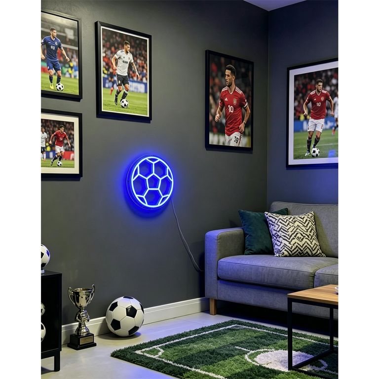 Lámpara de Mesa Neón Pelota de Fútbol