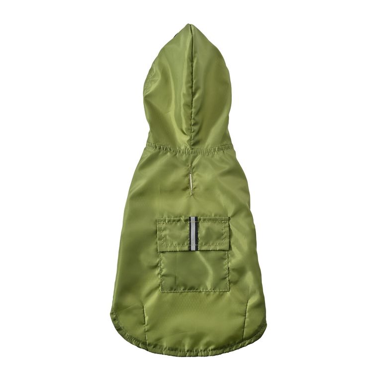 Impermeable verde para perro talla S 25cm