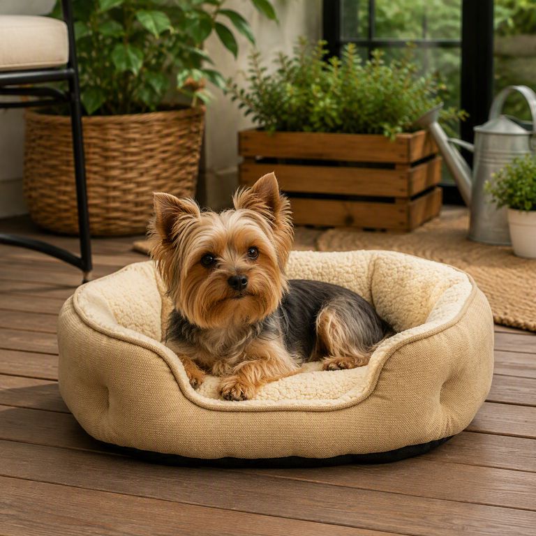 Cama ovalada para perro raza pequeña 40 x 55 x 10 cm color aleatoria
