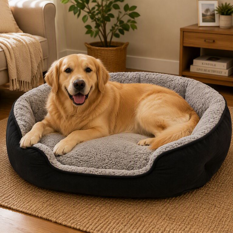 Cama ovalada para perro raza grande 65 x 90 x 21 cm color aleatorio