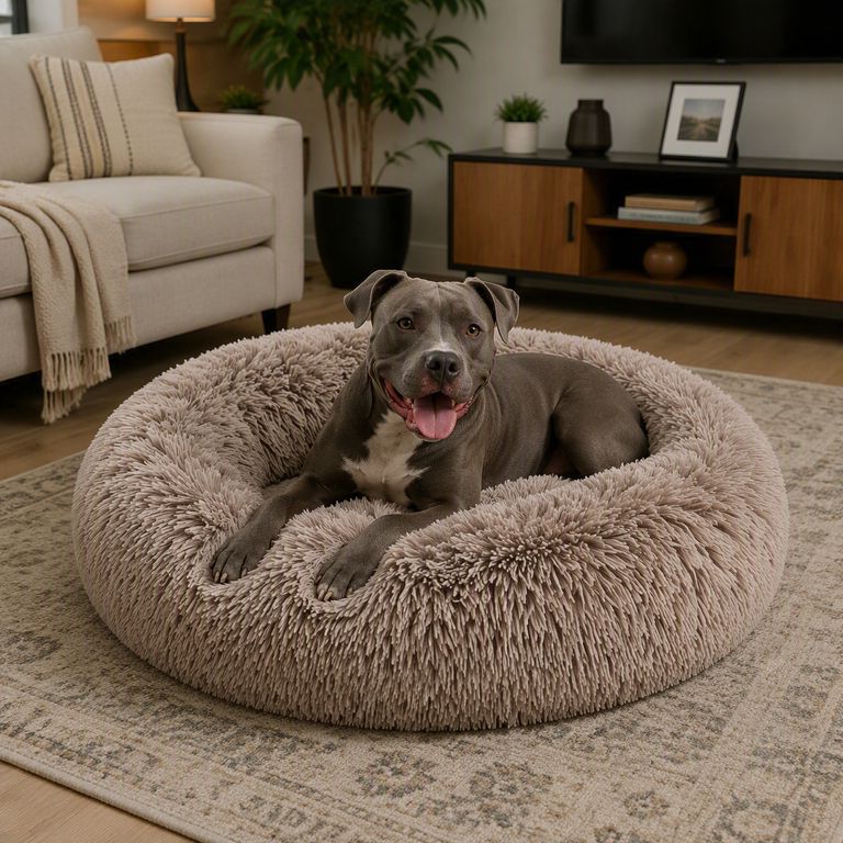 Cama redonda para perro raza grande 92 x 92 x 20 cm color aleatorio