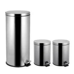 JUST HOME COLLECTION - Set 3 Basureros de Metal 30L y 2x5L