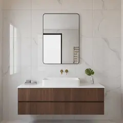 SENSI DACQUA - Espejo de Baño Rectangular con Marco Negro 50x70cm