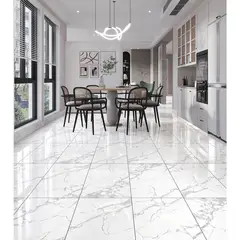 HOLZTEK - Gres Porcelánico Marmolado Vento Pulido Blanco 60 x 120 2.16 m2