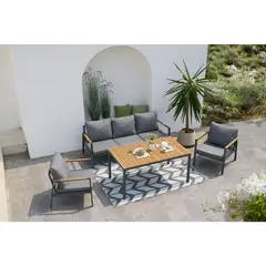 JUST HOME COLLECTION - Juego de Living con Mesa Alta de Metal 4 Piezas