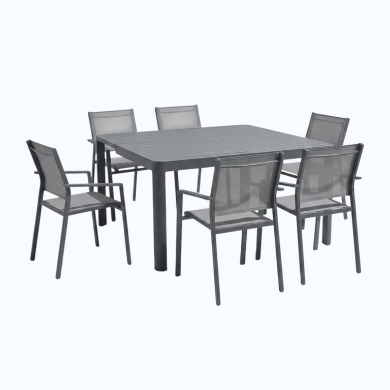 Juego de Comedor de Aluminio Exterior Miami 6 Personas