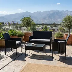 JUST HOME COLLECTION - Juego de Sala de Terraza Ratán Napoli 4 Piezas