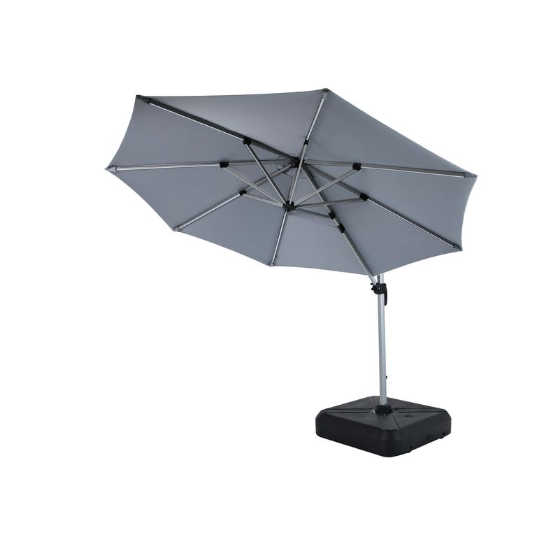 Quitasol Lateral de Aluminio 3 m con Luz LED y Base