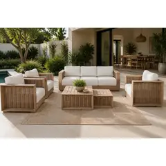 JUST HOME COLLECTION - Juego de Living de Aluminio New Haven 6 Piezas