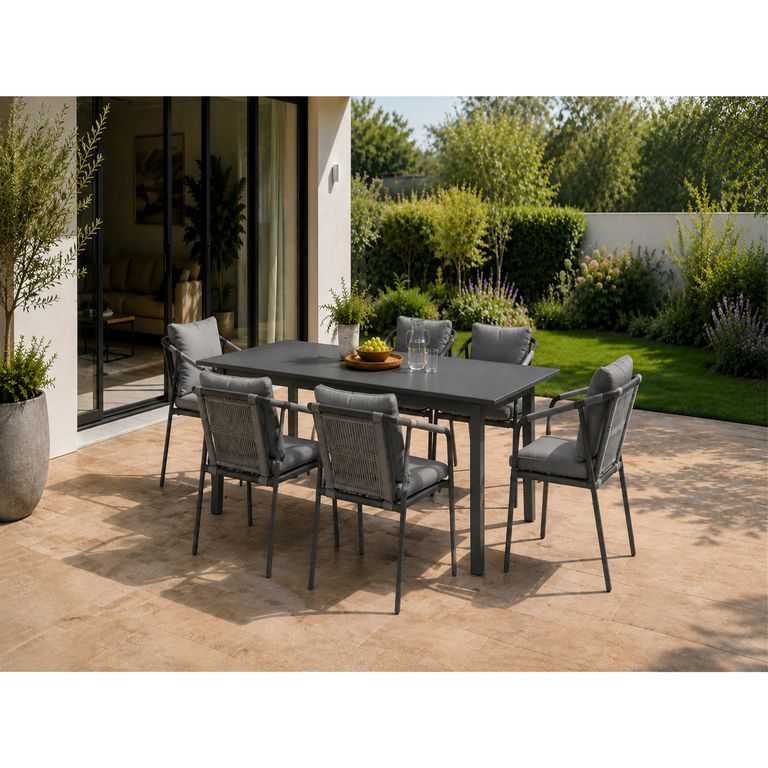 Juego de Comedor de Metal Catar 6 Personas