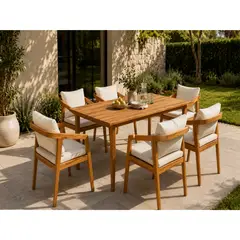 JUST HOME COLLECTION - Juego de Comedor de Madera Albany 6 Personas