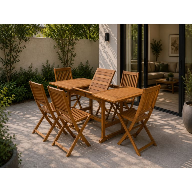 Juego de Comedor de Madera Exterior Bristol 6 Personas