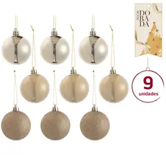 DEAR SANTA - Set x9 Bola 6cm Dorada
