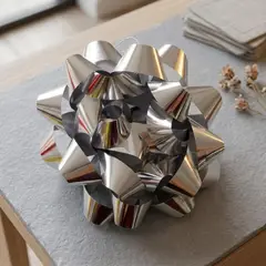 DEAR SANTA - Moño Regalo Plateado 25x25cm