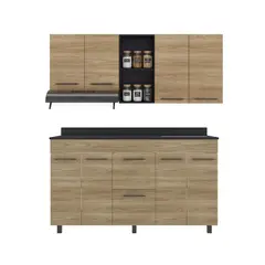JUST HOME COLLECTION - Combo Mueble de Cocina Luna 150cm (Modulo Superior + Inferior)