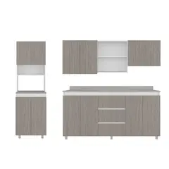JUST HOME COLLECTION - Combo Mueble de Cocina Vimo Positano 180cm (Modulo Superior + Inferior) + Torre Microondas 60cm