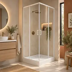 SENSI DACQUA - Cabina de Ducha Cuadrada Blanco 80x80x200cm