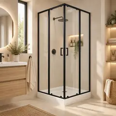 SENSI DACQUA - Cabina de Ducha Cuadrada Negro 80x80x200cm