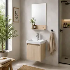 SENSI DACQUA - Combo Mueble de Baño Rio Nogal 43cm + Espejo