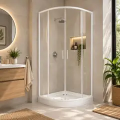 SENSI DACQUA - Cabina de Ducha Curva Blanco 80x80x200cm