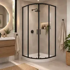 SENSI DACQUA - Cabina de Ducha Curva Negro 80x80x200cm