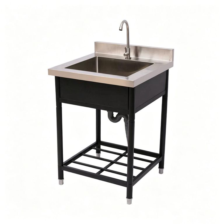Mueble con Lavadero de Cocina Acero Inoxidable 60cm