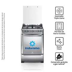 INDURAMA - Cocina 24 4H Enc Elec Triple Llama