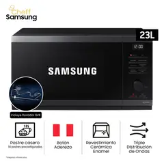 SAMSUNG - Microondas con Dorador Samsung MG23DG4524AGPE 23L Acero Inox Negro