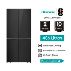 Hisense - Refrigeradora Hisense RQ5P470NE1A French Door 456L Negra
