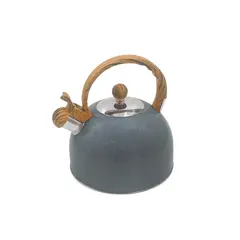 CASA JOVEN - Tetera Acero Inoxidable Look Madera Gris 3 L