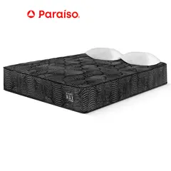 PARAISO - Colchon Pocket Max Black 2 Plazas + 2 Almohadas + 1 Protector