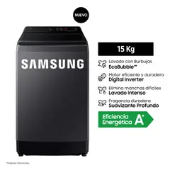 SAMSUNG - Lavadora Samsung WA40F15E4CPE Ecobubble 15Kg Negro